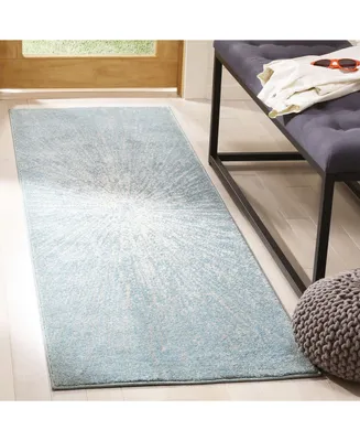 Safavieh Evoke EVK228 Aqua and Ivory 2'2" x 9' Sisal Weave Runner Area Rug