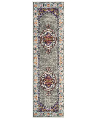 Safavieh Monaco MNC246 Violet and Light Blue 2'2" x 12' Runner Area Rug