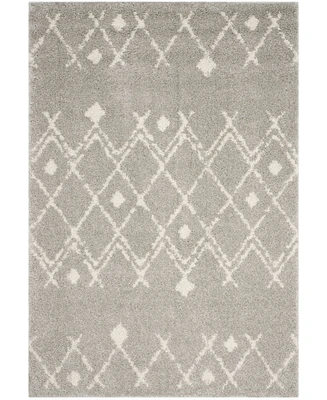 Safavieh Berber Shag BER164 Light Gray and Cream 8' x 10' Area Rug