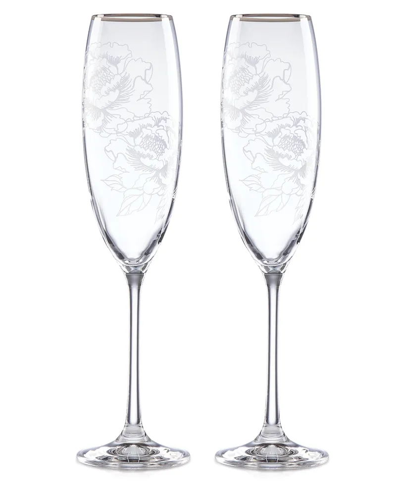 Lenox Silver Peony Toasting Flutes