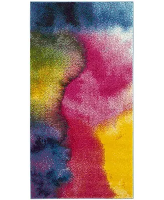 Safavieh Watercolor WTC621 Green and Fuchsia 2'7" x 5' Area Rug