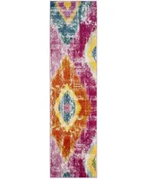 Safavieh Watercolor WTC699 Fuchsia and Orange 2'2" x 8' Runner Area Rug