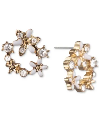 lonna & lilly Crystal Flower Open Stud Extra Small Earrings