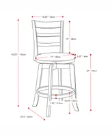 Corliving Wood Barstool with Leatherette Seat and 3-Slat Backrest