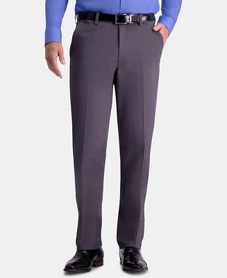 Haggar Men's Premium Comfort Khaki Classic-Fit 2-Way Stretch Wrinkle Resistant Flat Front Casual Pants