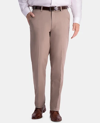 Haggar Men's Premium Comfort Khaki Classic-Fit 2-Way Stretch Wrinkle Resistant Flat Front Casual Pants