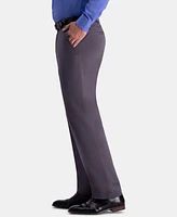 Haggar Men's Premium Comfort Khaki Classic-Fit 2-Way Stretch Wrinkle Resistant Flat Front Casual Pants