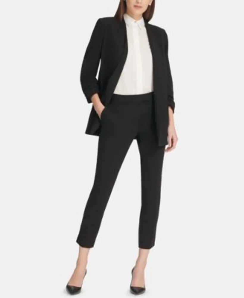 DKNY Women's Tie-Waist High-Rise Straigh-Fit Pants - Macy's