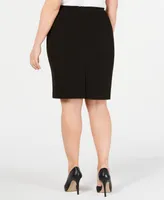 Calvin Klein Plus Soft Crepe Pencil Skirt