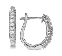 Diamond Hoop Earrings (1/4 ct. t.w.) in 10k White Gold