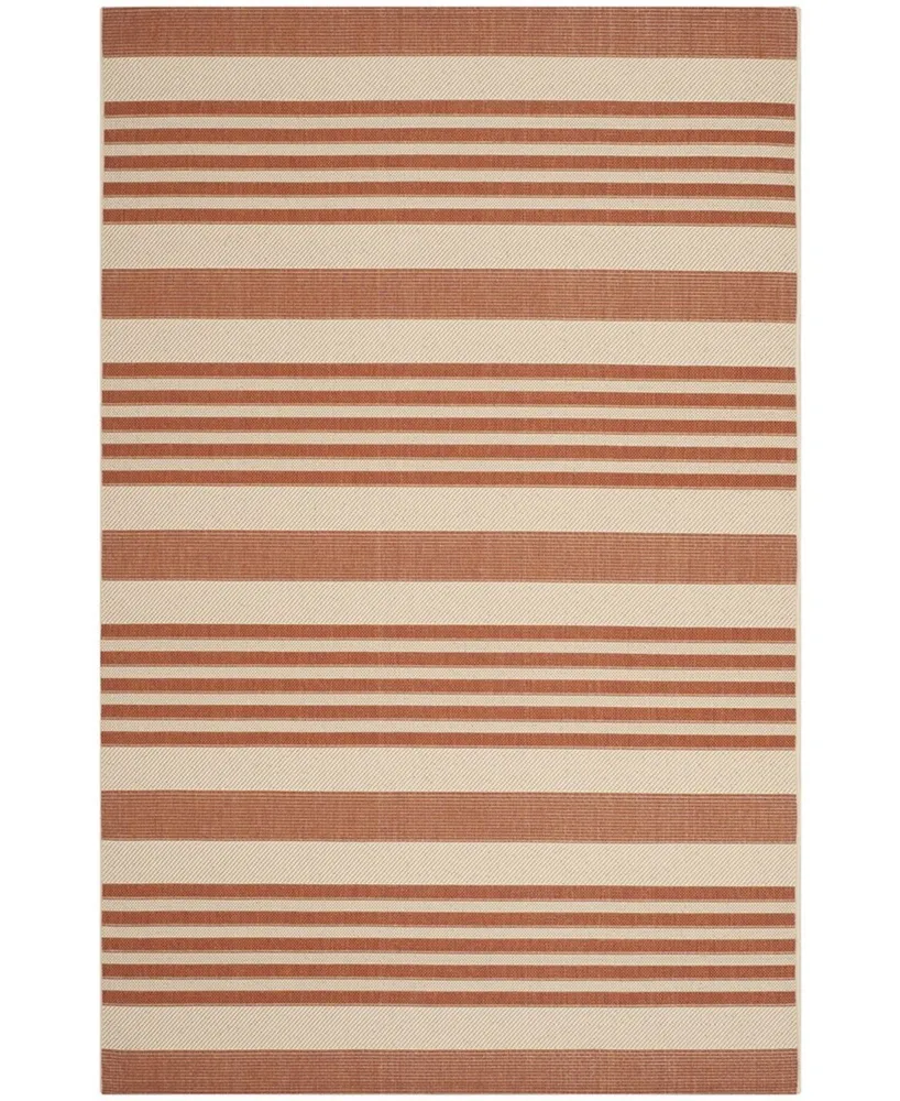 Safavieh Courtyard CY6062 Terracotta and Beige 4' x 5'7" Sisal Weave Outdoor Area Rug