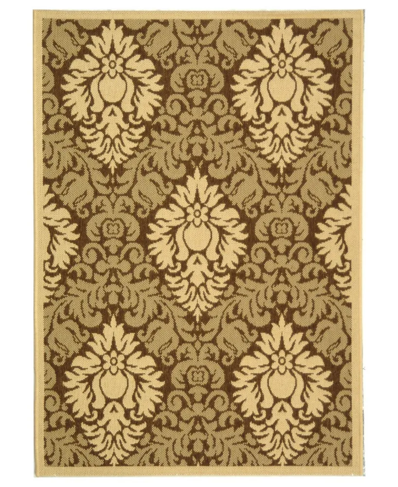 Safavieh Courtyard CY2714 Brown and Natural 6'7" x 9'6" Outdoor Area Rug