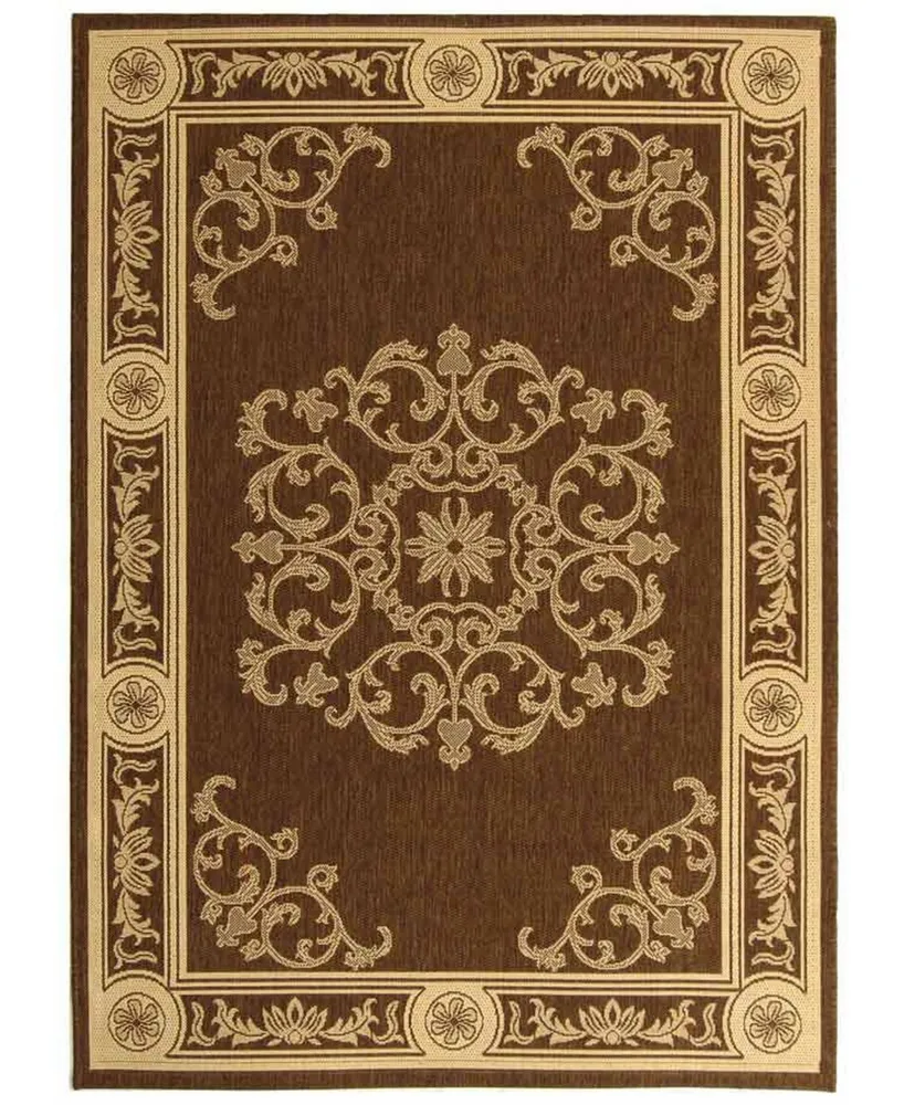 Safavieh Courtyard CY2914 Chocolate and Natural 4' x 5'7" Outdoor Area Rug