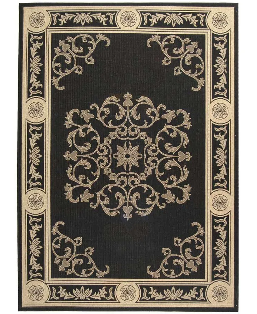 Safavieh Courtyard CY2914 Black and Sand 5'3" x 7'7" Outdoor Area Rug