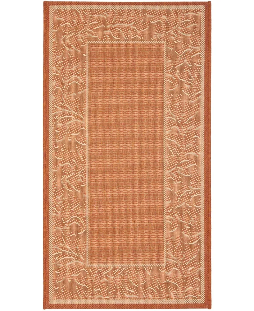 Safavieh Courtyard CY2666 Terracotta and Natural 2'3" x 6'7" Sisal Weave Runner Outdoor Area Rug