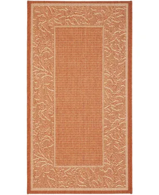 Safavieh Courtyard CY2666 Terracotta and Natural 2'3" x 6'7" Sisal Weave Runner Outdoor Area Rug