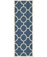 Safavieh Courtyard CY6243 Navy and Beige 2'3" x 10' Sisal Weave Runner Outdoor Area Rug