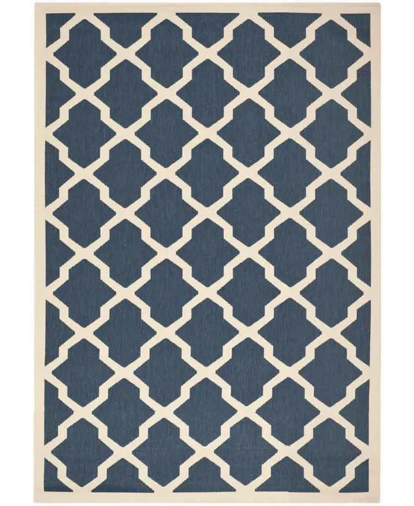 Safavieh Courtyard CY6903 Navy and Beige 4' x 5'7" Sisal Weave Outdoor Area Rug