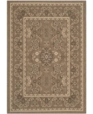 Safavieh Courtyard CY6727 Brown and Creme 5'3" x 7'7" Sisal Weave Outdoor Area Rug