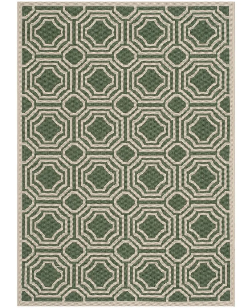 Safavieh Courtyard CY6112 Dark Green and Beige 6'7" x 9'6" Outdoor Area Rug