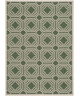 Safavieh Courtyard CY6112 Dark Green and Beige 6'7" x 9'6" Outdoor Area Rug