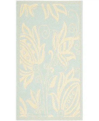 Safavieh Courtyard CY6109 Aqua and Cream 6'7" x 9'6" Outdoor Area Rug