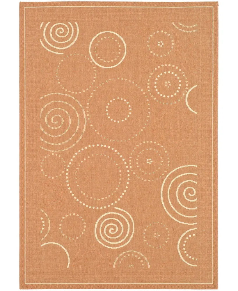 Safavieh Courtyard CY1906 Terracotta and Natural 4' x 5'7" Outdoor Area Rug