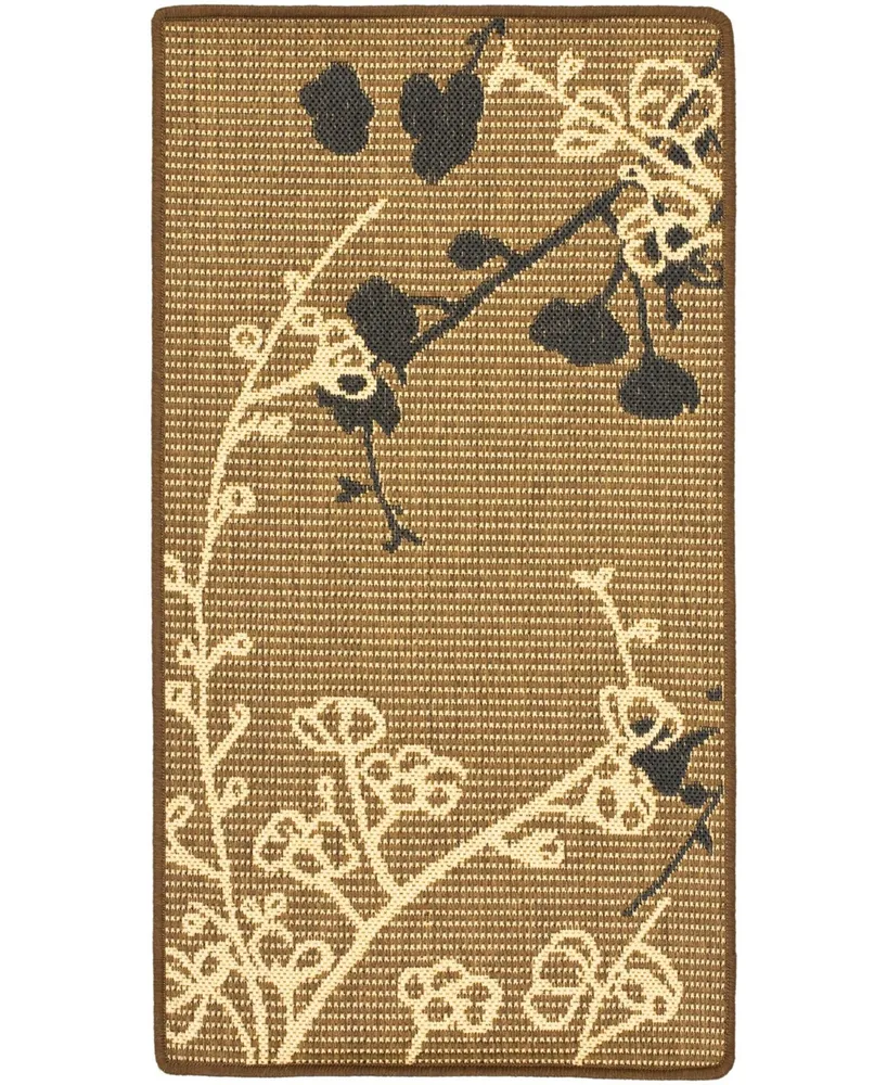 Safavieh Courtyard CY4038 Brown Natural and Black 6'7" x 6'7" Square Outdoor Area Rug