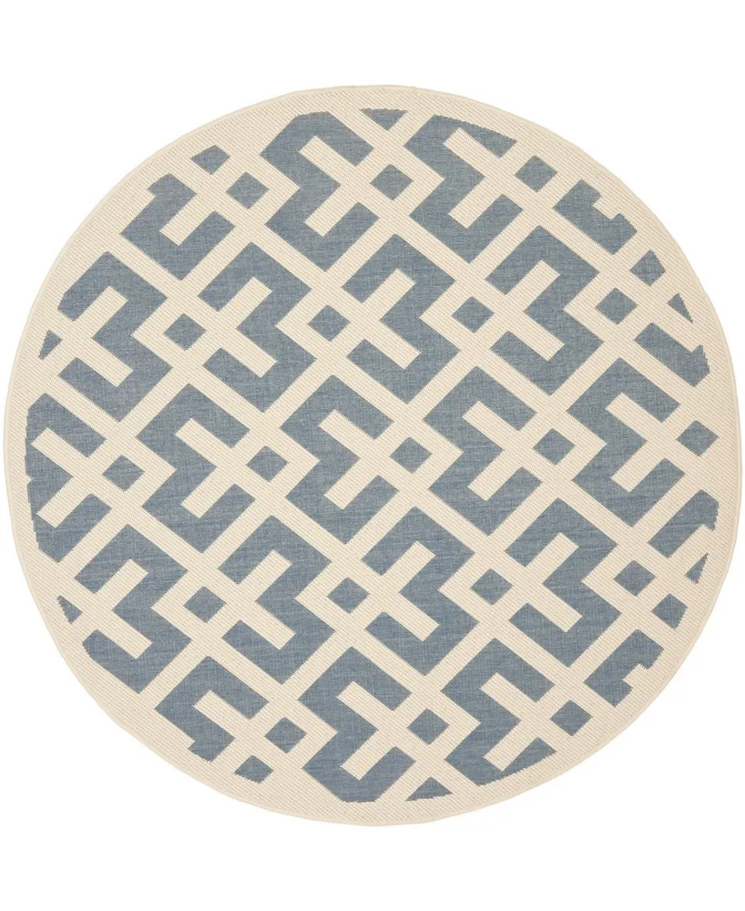 Safavieh Courtyard CY6915 and Bone 6'7" x 6'7" Round Outdoor Area Rug