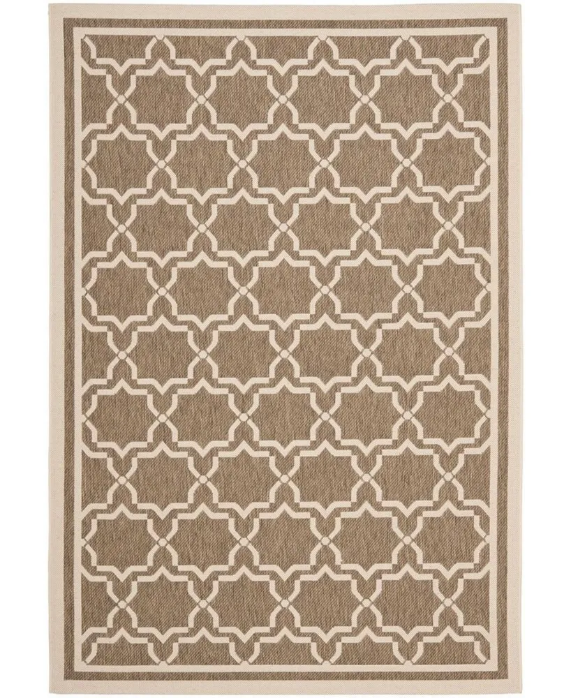 Safavieh Courtyard CY6916 Brown and Bone 4' x 5'7" Outdoor Area Rug