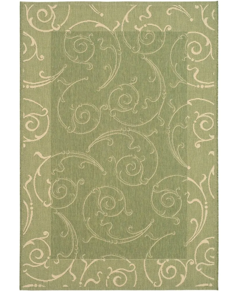 Safavieh Courtyard CY2665 Olive and Natural 2'3" x 12' Runner Outdoor Area Rug