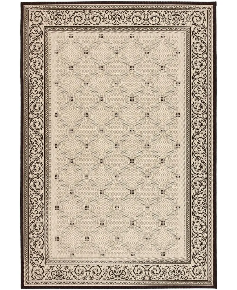 Safavieh Courtyard CY1502 Sand and Black 2'3" x 10' Runner Outdoor Area Rug