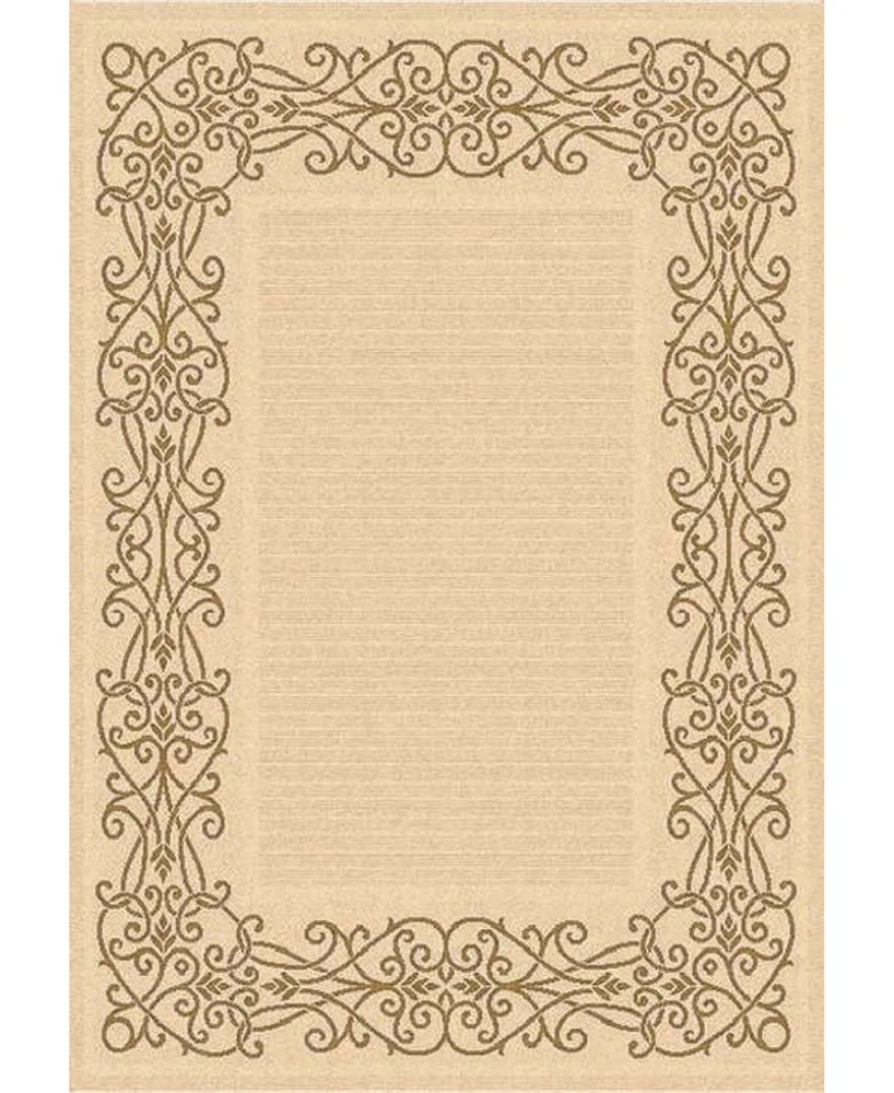 Safavieh Courtyard CY1588 Natural and Brown 7'10" x 7'10" Square Outdoor Area Rug