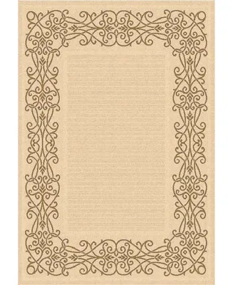 Safavieh Courtyard CY1588 Natural and Brown 7'10" x 7'10" Square Outdoor Area Rug