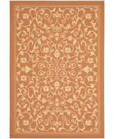 Safavieh Courtyard CY2098 Terracotta and Natural 7'10" x 7'10" Round Outdoor Area Rug