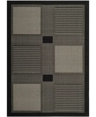 Safavieh Courtyard CY1928 Black and Sand 6'7" x 6'7" Sisal Weave Square Outdoor Area Rug