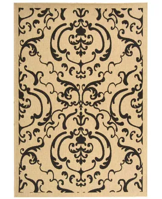 Safavieh Courtyard CY2663 Sand and Black 2'3" x 10' Sisal Weave Runner Outdoor Area Rug