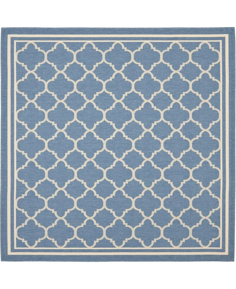 Safavieh Courtyard CY6918 Blue and Beige 7'10" x 7'10" Sisal Weave Square Outdoor Area Rug