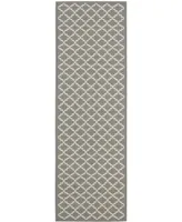 Safavieh Courtyard CY6919 Anthracite and Beige 2'3" x 8' Sisal Weave Runner Outdoor Area Rug