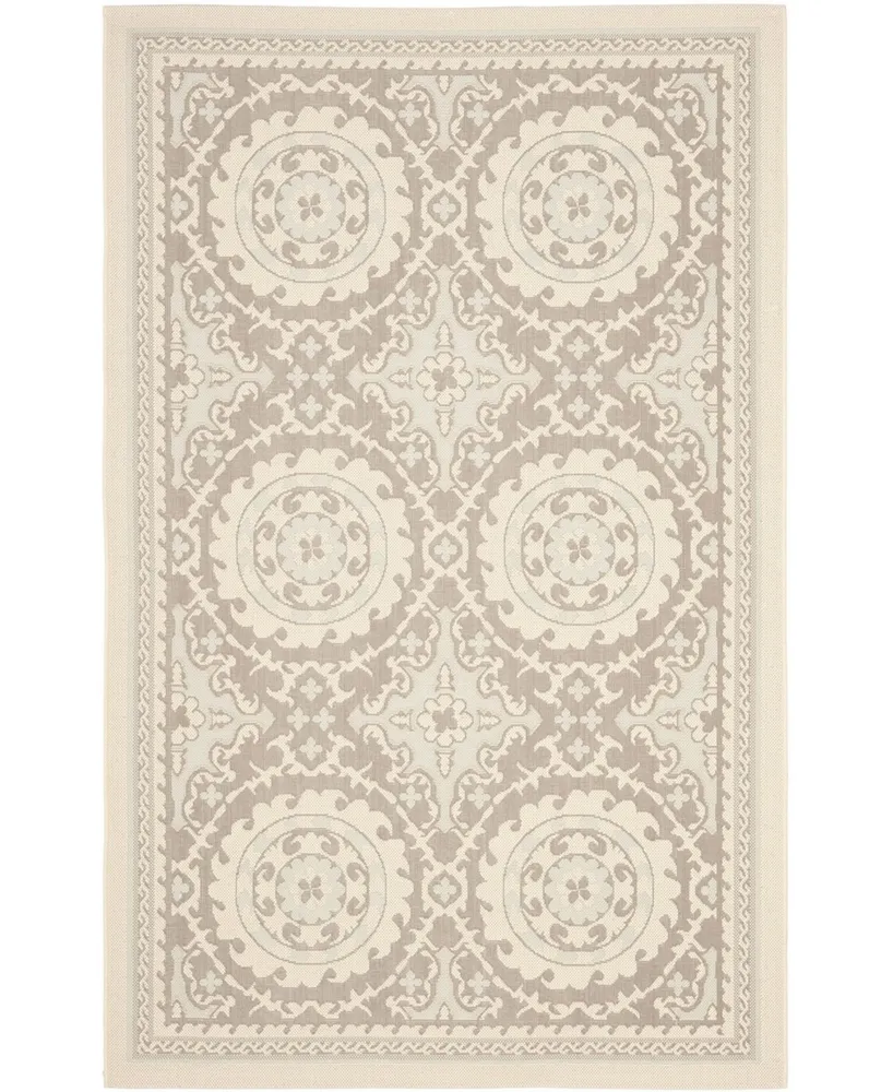 7'x7' Square Outdoor Patio Rug Light Gray/beige - Safavieh : Target