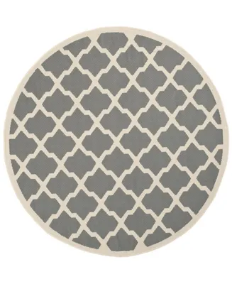 Safavieh Courtyard CY6903 Anthracite and Beige 6'7" x 6'7" Sisal Weave Round Outdoor Area Rug