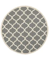 Safavieh Courtyard CY6903 Anthracite and Beige 6'7" x 6'7" Sisal Weave Round Outdoor Area Rug