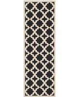 Safavieh Courtyard CY6913 Black and Beige 2'3" x 12' Sisal Weave Runner Outdoor Area Rug