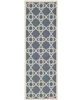 Safavieh Courtyard CY6032 Navy and Beige 2'3" x 12' Sisal Weave Runner Outdoor Area Rug