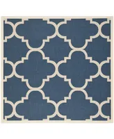 Safavieh Courtyard CY6243 Navy and Beige 7'10" x 7'10" Sisal Weave Square Outdoor Area Rug