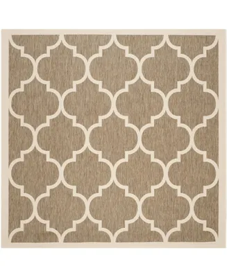 Safavieh Courtyard CY6914 Brown and Bone 5'3" x 5'3" Square Outdoor Area Rug