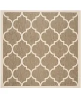 Safavieh Courtyard CY6914 Brown and Bone 5'3" x 5'3" Square Outdoor Area Rug