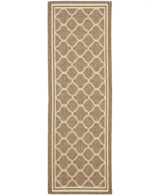 Safavieh Courtyard CY6918 Brown and Bone 2'3" x 12' Runner Outdoor Area Rug