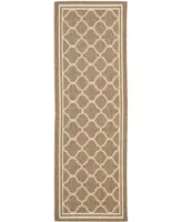 Safavieh Courtyard CY6918 Brown and Bone 2'3" x 12' Runner Outdoor Area Rug