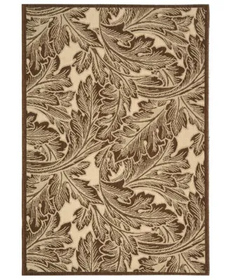 Safavieh Courtyard CY2996 Natural and Chocolate 6'7" x 9'6" Outdoor Area Rug